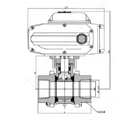 FlowX Electric Actuator 3-Piece Thread Ball