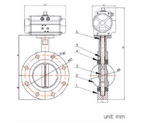 Pneumatic U Type Butterfly Valve