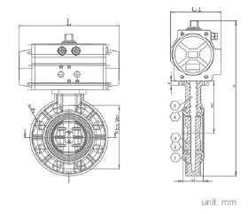 Pneumatic UPVC plastic Butterfly Valve