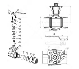 flowx - hand lever 2-piece thread ball valve - alldismo co.,ltd.
