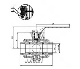 flowx - hand lever 3-way thread ball valve - alldismo co.,ltd.
