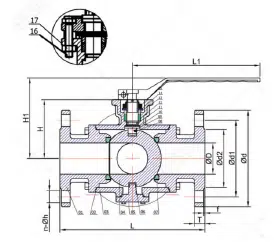 flowx - hand lever 3-way flange ball valve - alldismo co.,ltd.