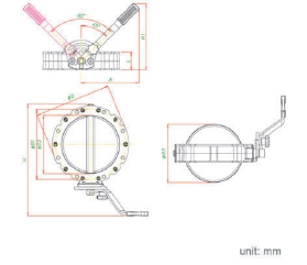 manual powder butterfly valve