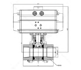 FLOWX Pneumatic 3 Piece Ball Valve