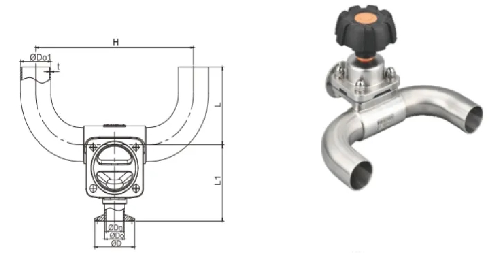 sterile 3way diaphragm valve asme bpe 7 alldismo coltd alldismo coltd