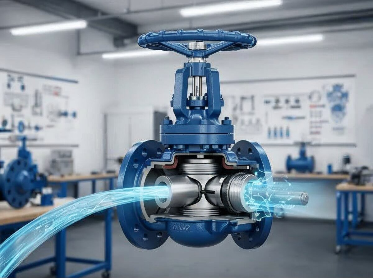 What is a globe valve and how does it precisely control flow?
